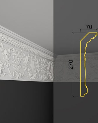 Moulure de plafond K-18 posé en situation