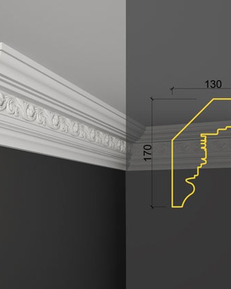 Moulure de plafond K-19 posé en situation