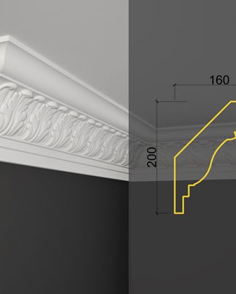 Moulure de plafond K-20 posé en situation