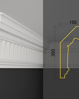 Moulure de plafond K-21 posé en situation