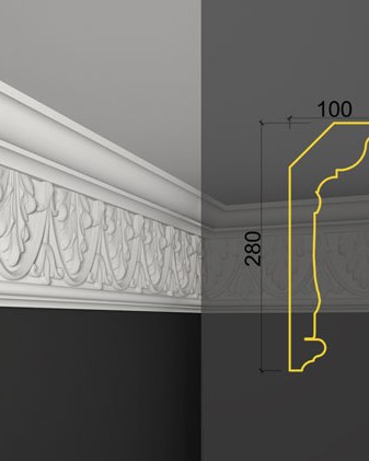 Moulure de plafond K-21 posé en situation