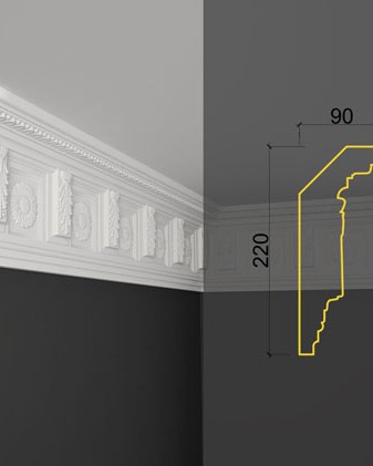 Moulure de plafond K-22 posé en situation