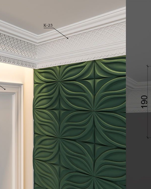 Moulure de plafond K-23 posé en situation