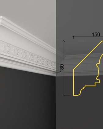 Moulure de plafond K-23 posé en situation