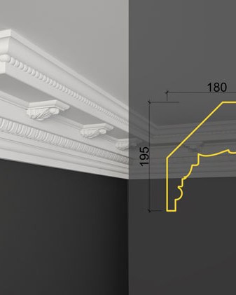 Moulure de plafond K-24 posé en situation