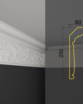 Moulure de plafond K-26 posé en situation
