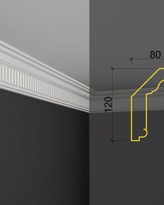 Moulure de plafond K-28 posé en situation