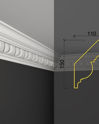 Moulure de plafond K-28 posé en situation