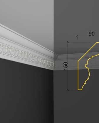Moulure de plafond K-31 posé en situation