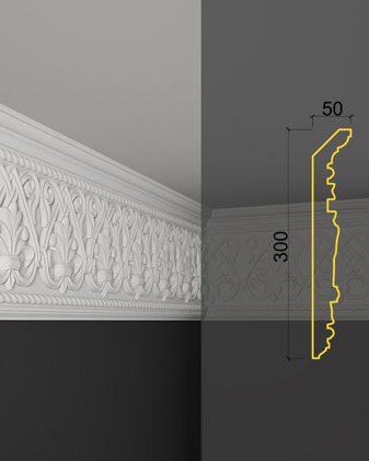 Moulure de plafond K-37 posé en situation
