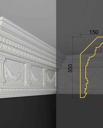 Moulure de plafond K-37 posé en situation