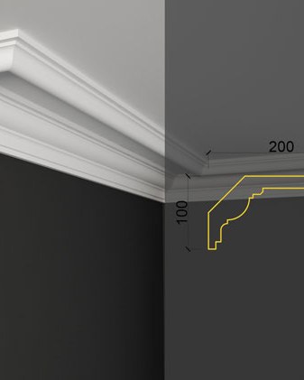 Moulure de plafond Q-03 posé en situation