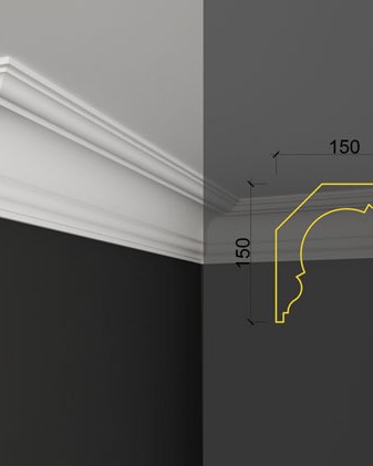 Moulure de plafond Q-07 posé en situation