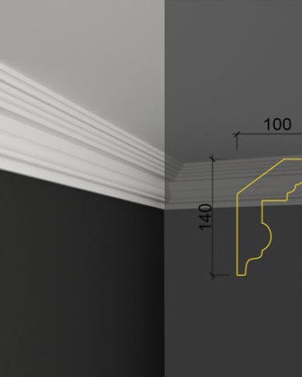 Moulure de plafond Q-12 posé en situation