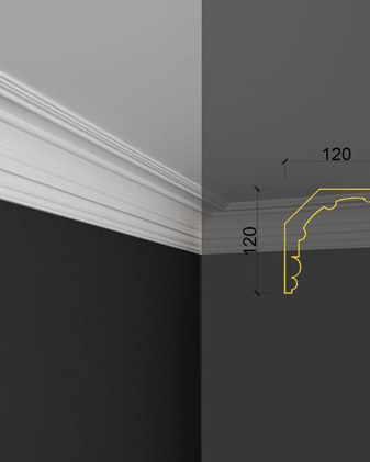 Moulure de plafond Q-13 posé en situation