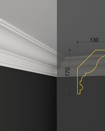 Moulure de plafond Q-16 posé en situation