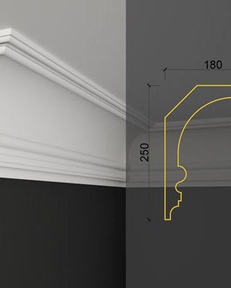Moulure de plafond Q-17 posé en situation