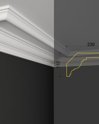 Moulure de plafond Q-18 posé en situation