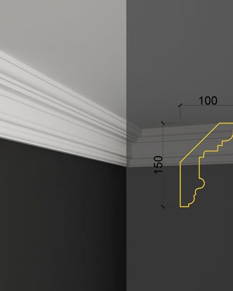 Moulure de plafond Q-19 posé en situation
