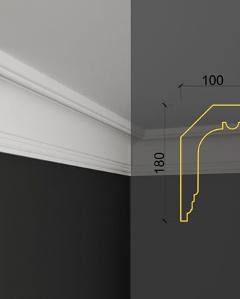 Moulure de plafond Q-21 posé en situation