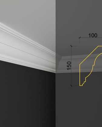Moulure de plafond Q-21 posé en situation