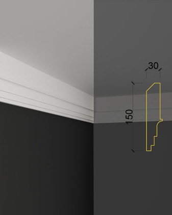 Moulure de plafond Q-23 posé en situation