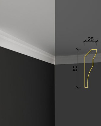 Moulure de plafond Q-23 posé en situation