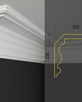 Moulure de plafond Q-25 posé en situation