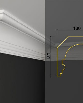Moulure de plafond Q-29 posé en situation