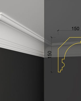 Moulure de plafond Q-29 posé en situation