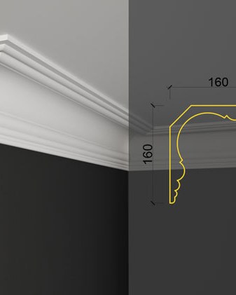 Moulure de plafond Q-29 posé en situation