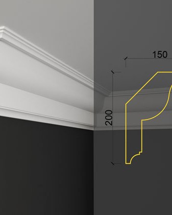 Moulure de plafond Q-30 posé en situation
