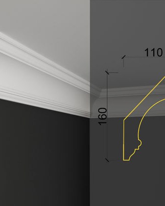 Moulure de plafond Q-32 posé en situation