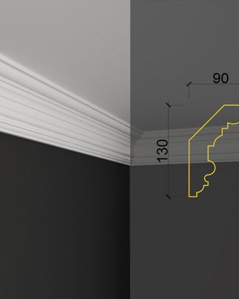 Moulure de plafond Q-36 posé en situation