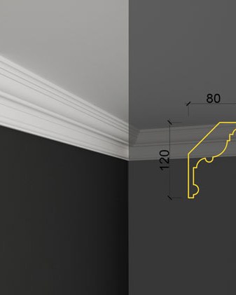 Moulure de plafond Q-36 posé en situation