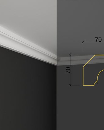 Moulure de plafond Q-38 posé en situation