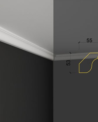 Moulure de plafond Q-38 posé en situation
