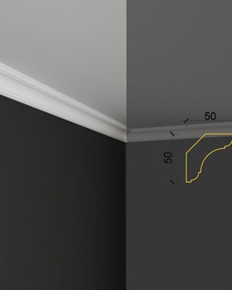 Moulure de plafond Q-38 posé en situation