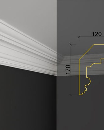 Moulure de plafond Q-39 posé en situation