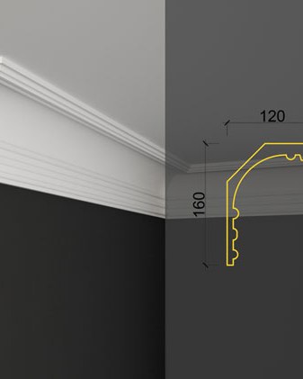 Moulure de plafond Q-39 posé en situation