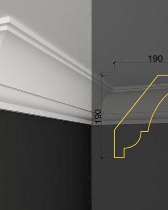 Moulure de plafond Q-43 posé en situation