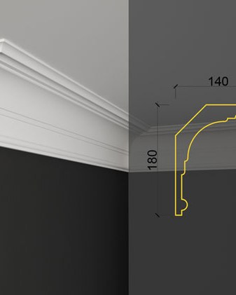 Moulure de plafond Q-43 posé en situation