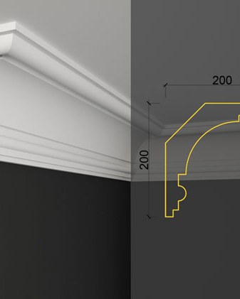 Moulure de plafond Q-43 posé en situation