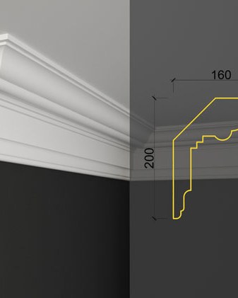 Moulure de plafond Q-46 posé en situation