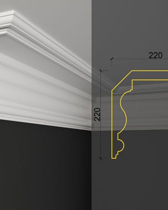 Moulure de plafond Q-47 posé en situation