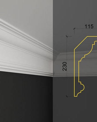 Moulure de plafond Q-48 posé en situation