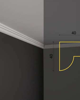 Moulure de plafond Q-49 posé en situation