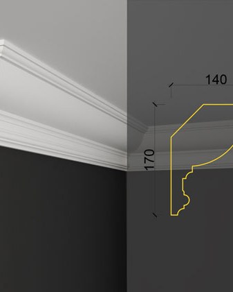 Moulure de plafond Q-54 posé en situation
