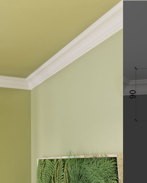Moulure de plafond Q-56 posé en situation