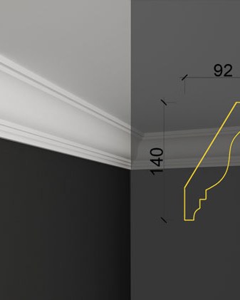 Moulure de plafond Q-57 posé en situation